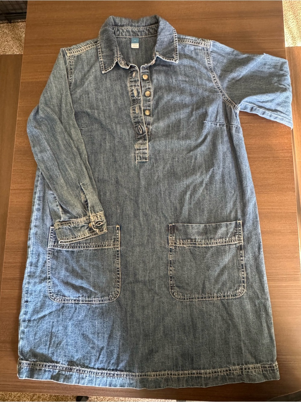 Old Navy Denim Button-Front Casual Shirt Dress - Blue